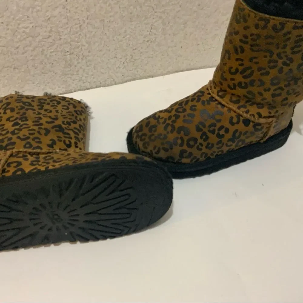 Ugg Toddler Bailey Bow Leopard Boots Chestnut 1008217T
